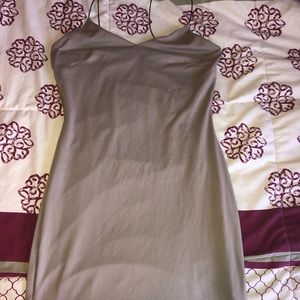 Mocha mini dress w/black straps